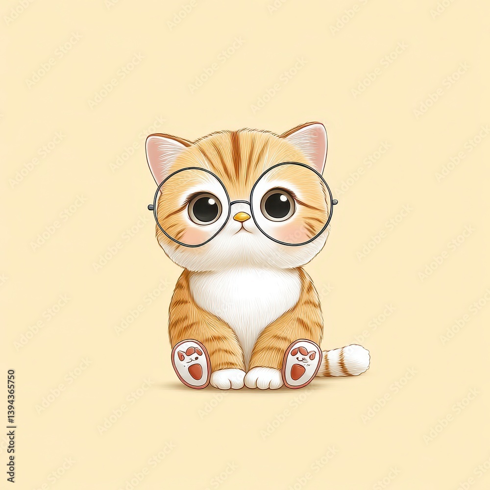 Obraz premium cat with a glasses