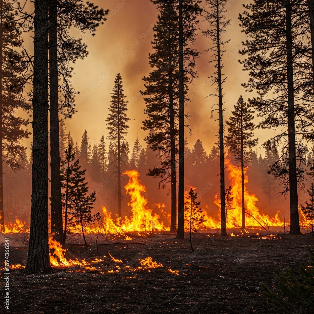 Forest fire. Hell in the forest. Fire Forest fire. Hell in the forest. Fire