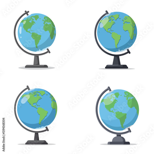 Collection of vector globes for educational purposes and global awareness