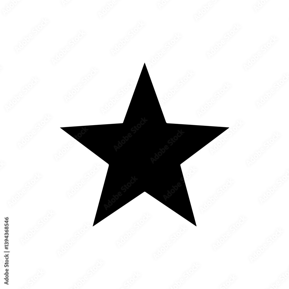 Fototapeta premium Solid Black Star with Five Equal-Length Points and Sharp Tips