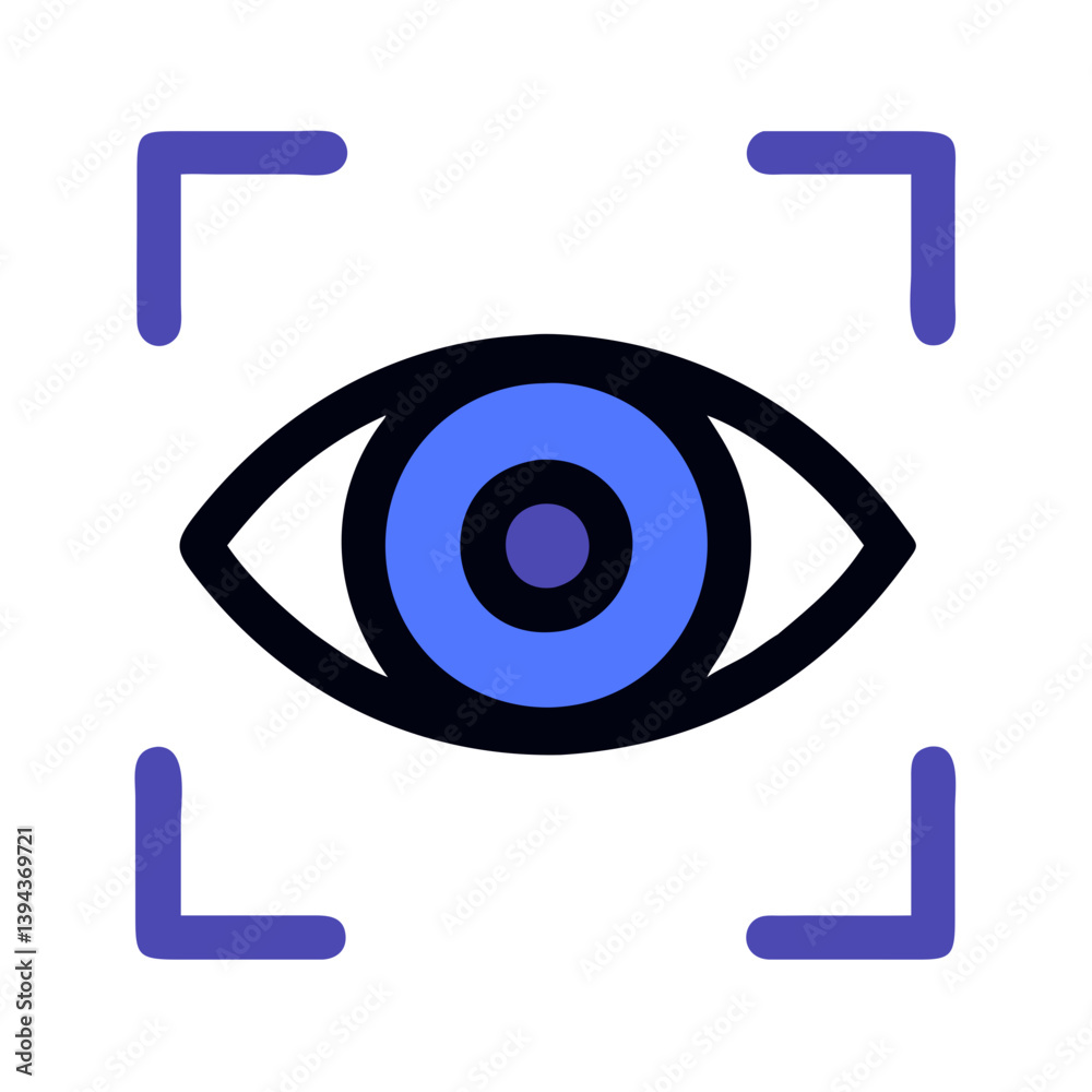 Stylish Iris Scanner Icon for Security Applications Stylish Iris Scanner Icon for Security Applications