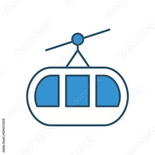 Cable Car vector icon stock illustration