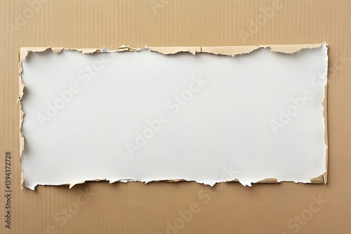 Wallpaper Mural Torn Cardboard Frame with White Paper Background Texture Torontodigital.ca