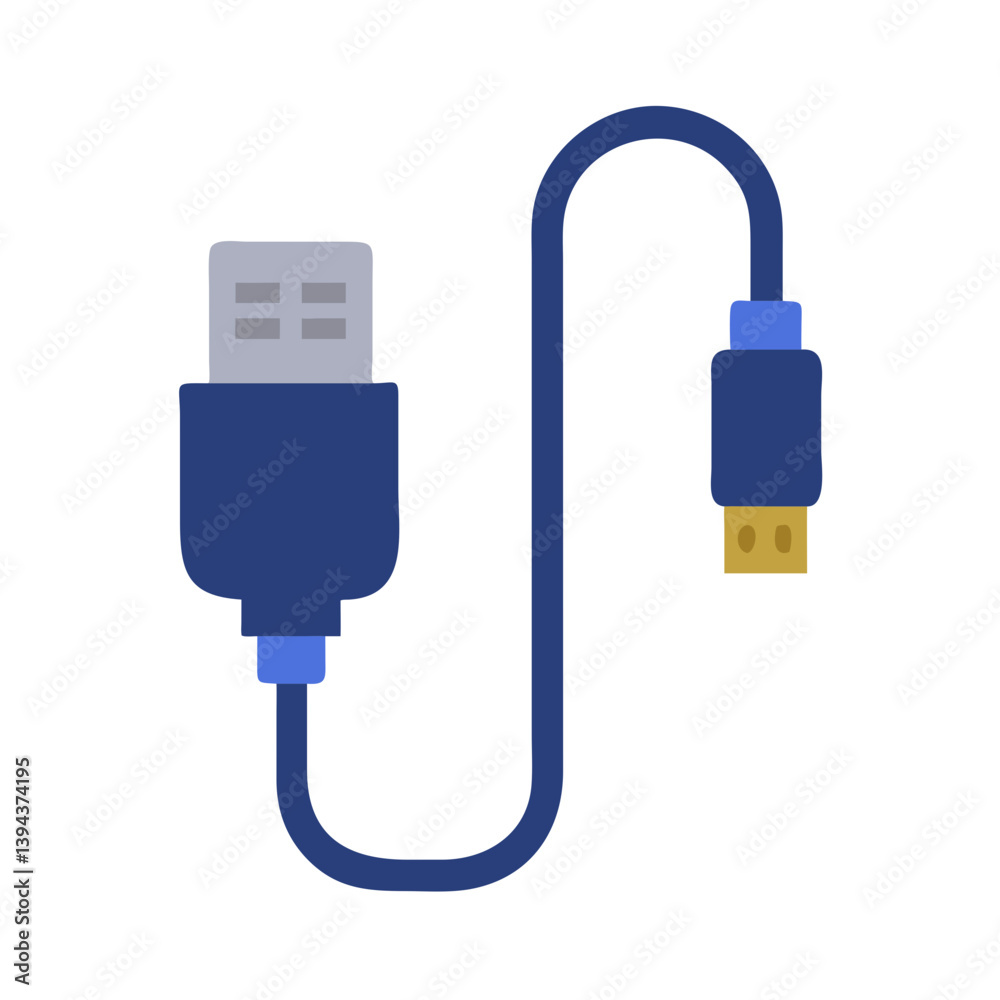 Mini USB Cable Icon for Connection Mini USB Cable Icon for Connection