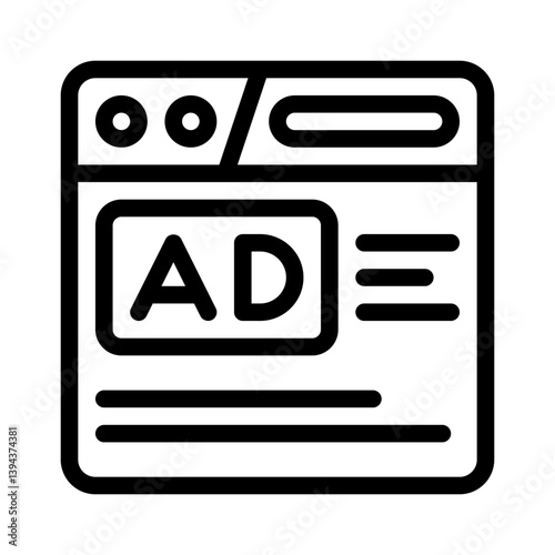 ad banner line icon