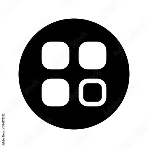 square menu and rounded vector icon