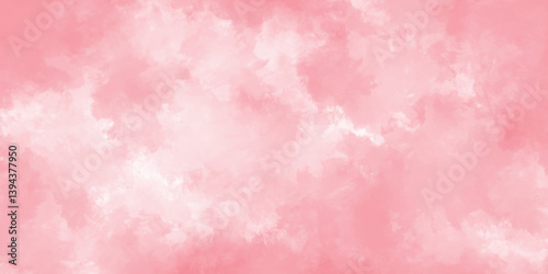 Abstract watercolor background with pastel Pink paint. Brush strokes background design. Hand drawn digital art background with cloudy smoke. Watercolor stain on a transparent background.