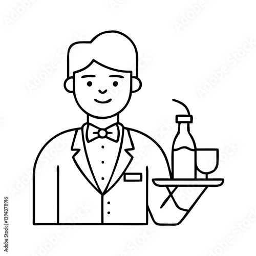 butler icon, butler vector illustration-simple illustration of butler, perfect for butler logos and icons