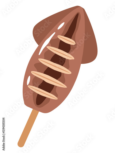 イカ焼きのイラスト