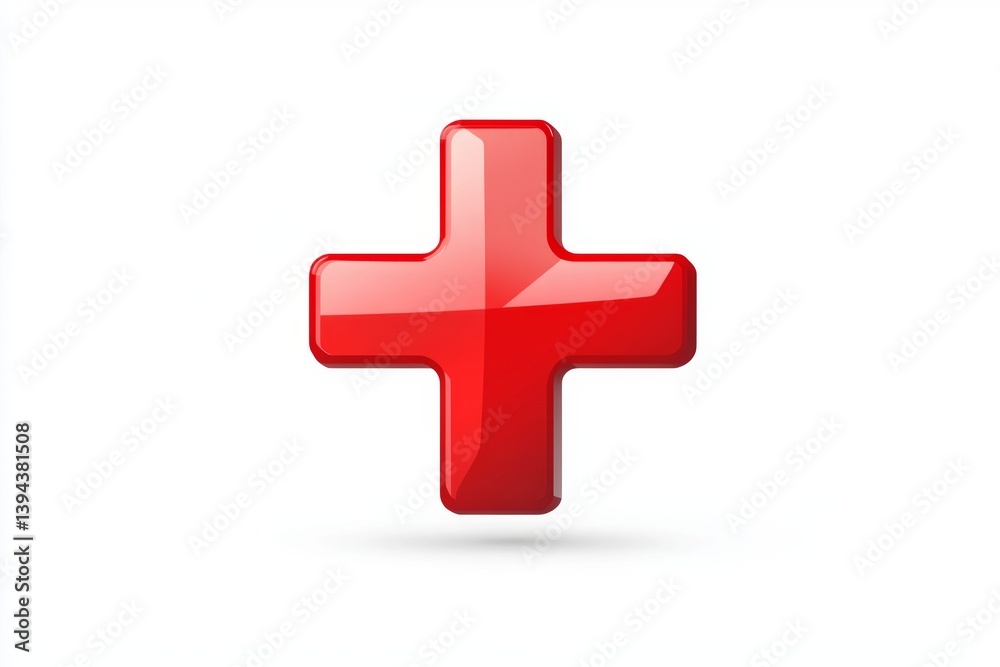 Fototapeta premium Red Plus Symbol Graphic Design