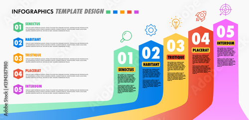 Arrows moving up colorful style infographic template for presentation, web site vector 10 eps