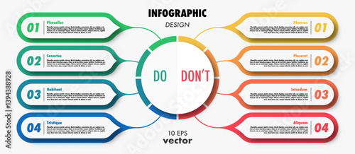 Do and dont infographic design template modern style vector 10 eps