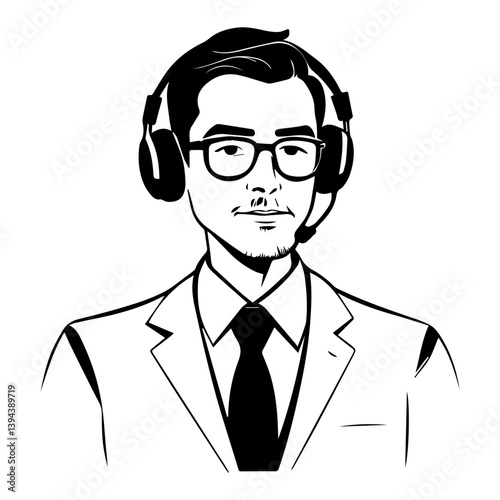 man journalist with a microphone