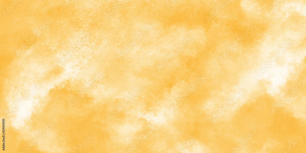 Abstract watercolor background with orange paint. Brush strokes background design. Hand drawn digital art background with cloudy smoke. Watercolor stain on a transparent background.