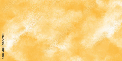 Abstract watercolor background with orange paint. Brush strokes background design. Hand drawn digital art background with cloudy smoke. Watercolor stain on a transparent background.