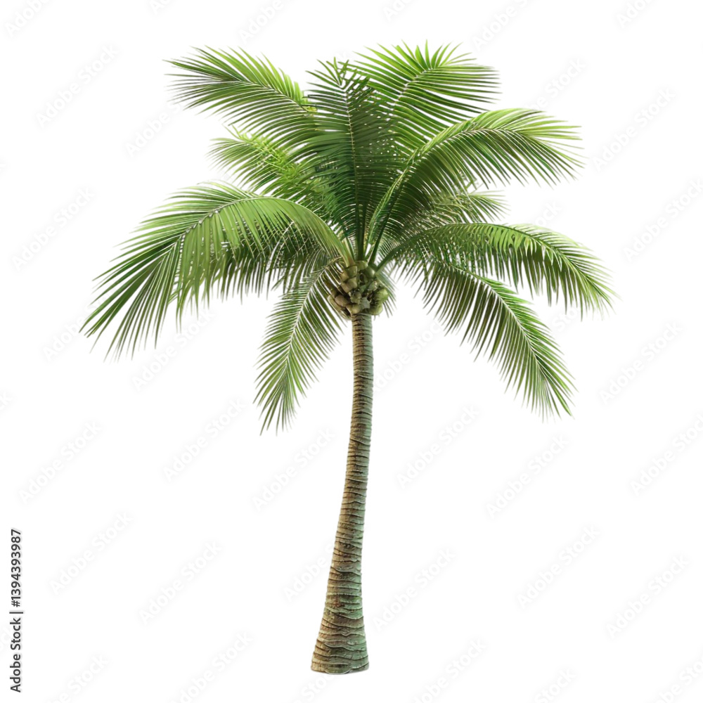 Obraz premium Palm Tree Icon – Tropical Nature Illustration Isolated on Transparent Background