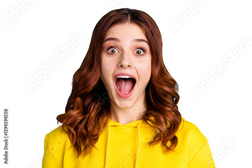 Obraz na płótnie Photo of white charming nice cute attractive youngster screaming in craziness with ecstatic overjoyed feeling isolated over turquoise vivid color background w salonie