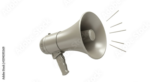 Isolated Silver Megaphone