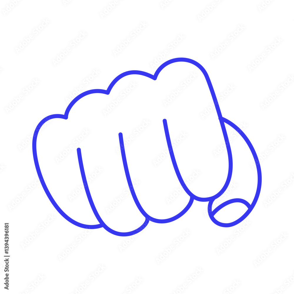 Fist sign. Hand gesture doodle icon. Contour vector illustration Fist sign. Hand gesture doodle icon. Contour vector illustration