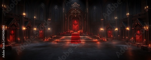 Obraz na płótnie A dark and ominous throne room awaits its royal presence w salonie
