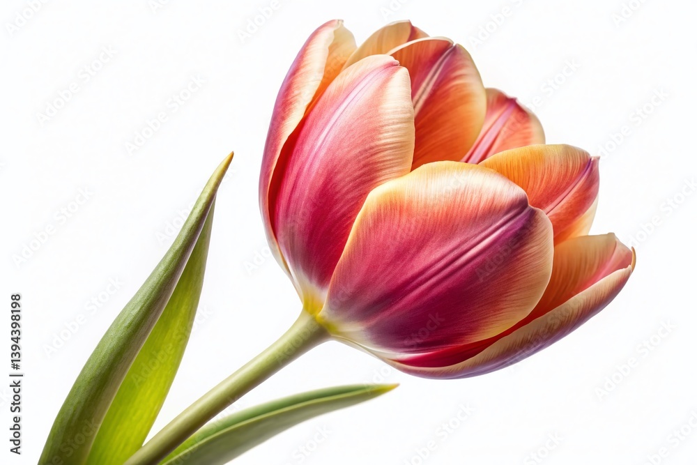 Fototapeta premium Exquisite CloseUp of a Vintage Tulip Isolated on White for Seamless Design Integration
