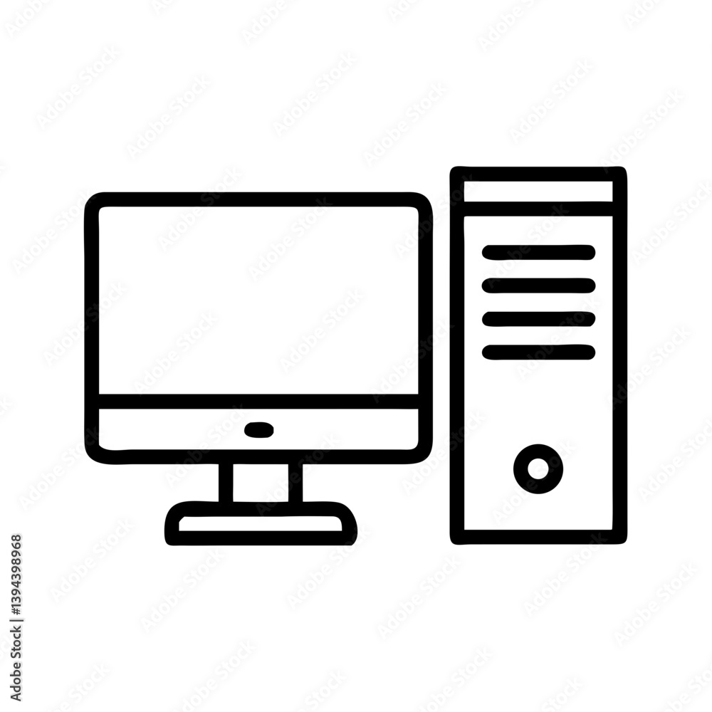 Desktop Computer Tower Icon Design Desktop Computer Tower Icon Design