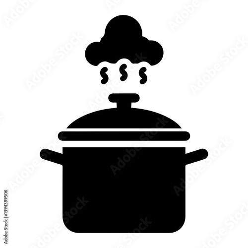 Pressure Cooker with Rising Steam Cloud