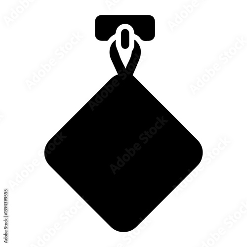 Pot Holder Hanging on Hook Side View