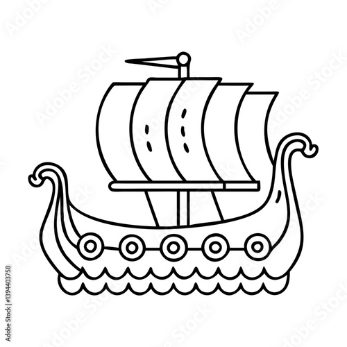 viking ship icon, viking ship vector illustration-simple illustration of viking ship, perfect for viking ship logos and icons