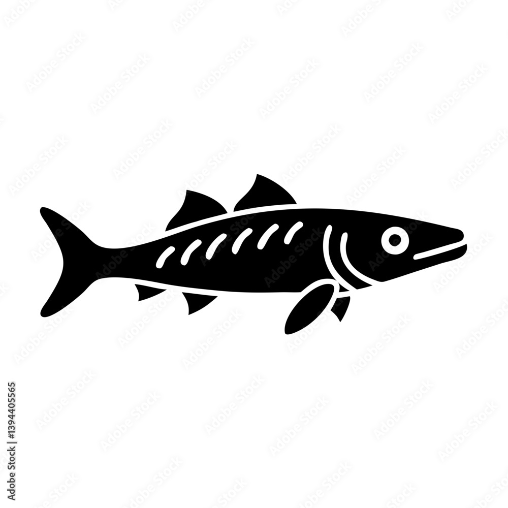 barracuda icon, barracuda line art - simple line art of barracuda, perfect for barracuda logos and icons