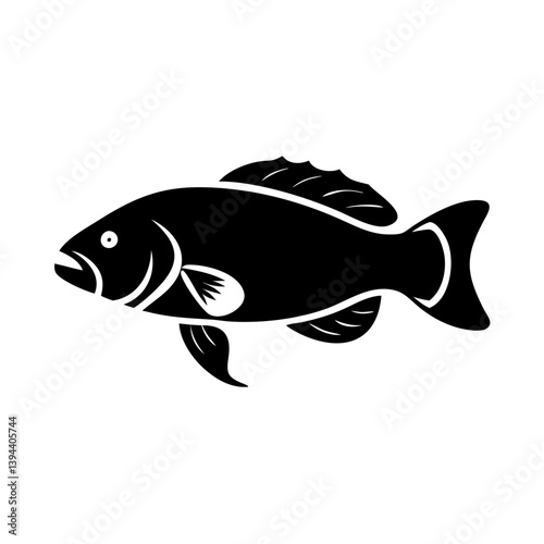 barramundi icon, barramundi line art - simple line art of barramundi, perfect for barramundi logos and icons
