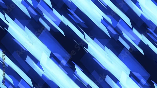 Blue rectangle floating in an abstract space background