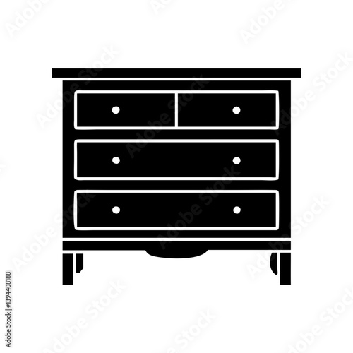 chest of drawers icon, chest of drawers line art - simple line art of chest of drawers, perfect for chest of drawers logos and icons