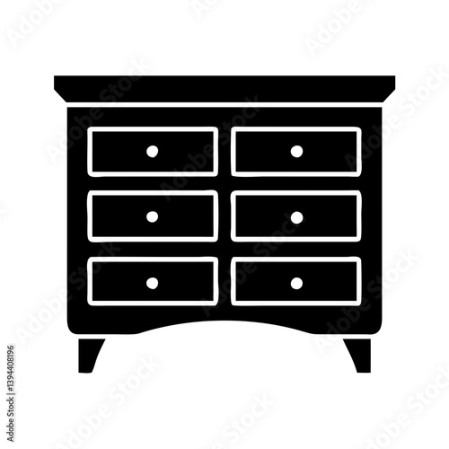 chest of drawers icon, chest of drawers line art - simple line art of chest of drawers, perfect for chest of drawers logos and icons