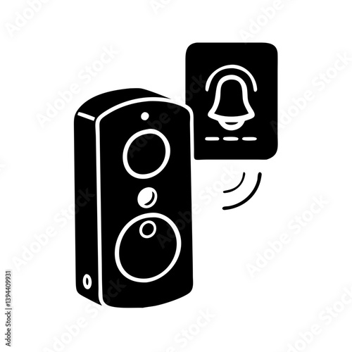 doorbell camera icon, doorbell camera line art - simple line art of doorbell camera, perfect for doorbell camera logos and icons