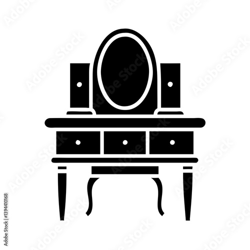 dressing table icon, dressing table line art - simple line art of dressing table, perfect for dressing table logos and icons