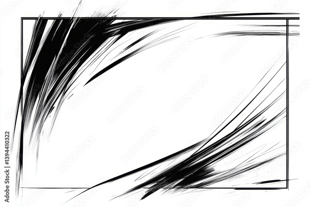 Obraz premium Stylish Black and White Abstract Frame Design