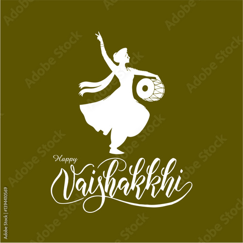 Elegant Vaishakhi Festival Design with Punjabi Icons and Stylish Typography

