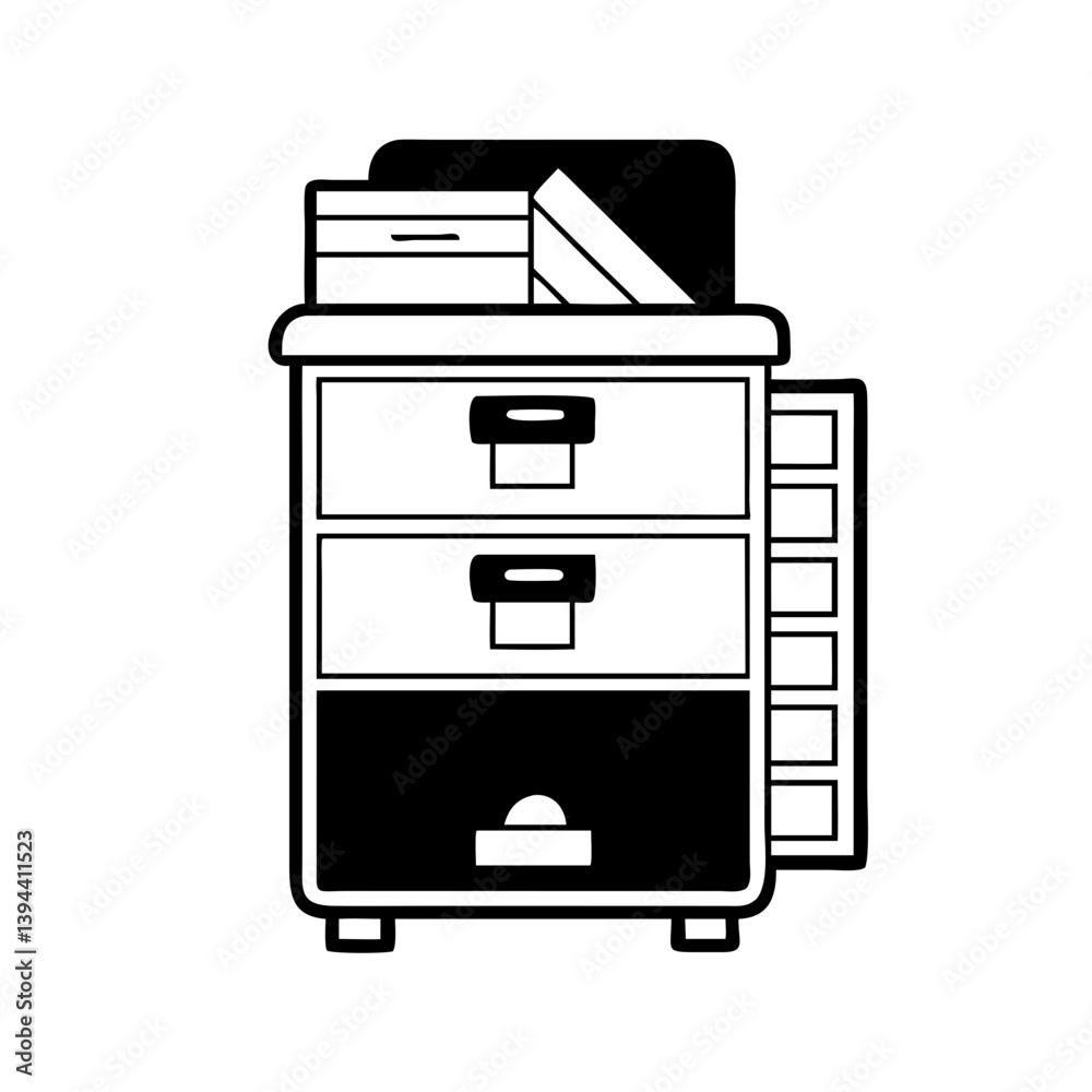 filing cabinet icon, filing cabinet line art - simple line art of filing cabinet, perfect for filing cabinet logos and icons filing cabinet icon, filing cabinet line art - simple line art of filing cabinet, perfect for filing cabinet logos and icons