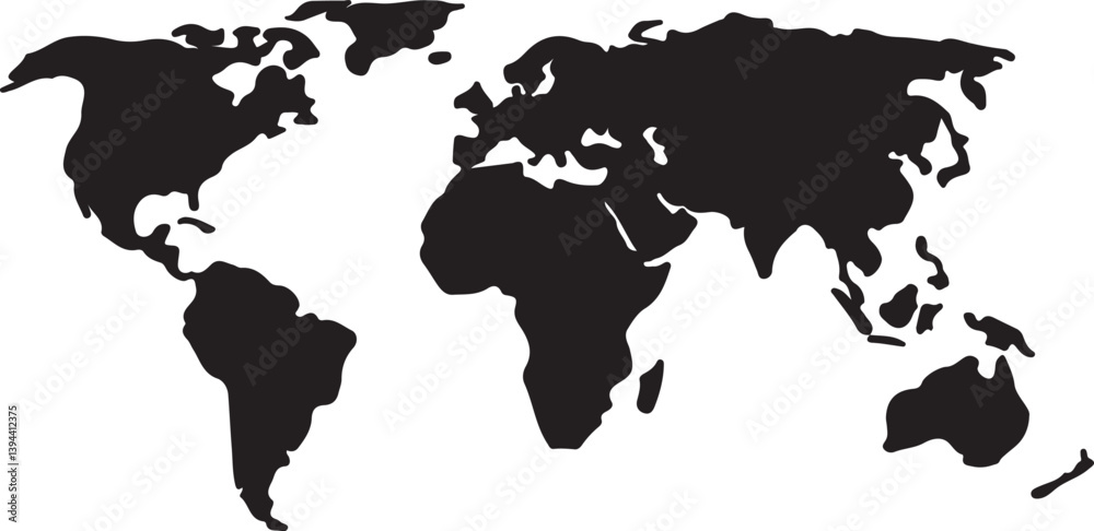 Earth Day World Map Icon – Flat Globe Silhouette for Environmental Awareness Earth Day World Map Icon – Flat Globe Silhouette for Environmental Awareness