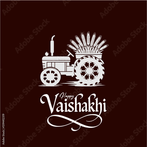 Elegant Vaishakhi Festival Design with Iconic Vectors and Stylish Typography

