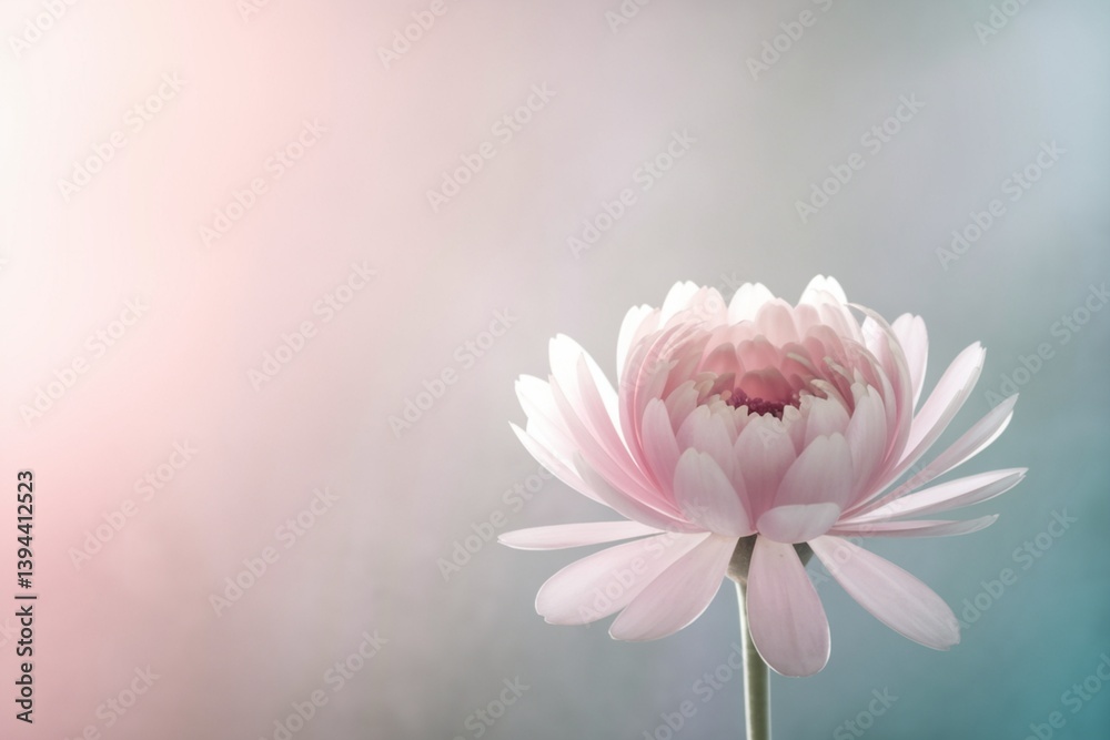 Obraz premium A pink flower with a white center is the main focus of the image