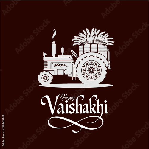 Elegant Vaishakhi Festival Design with Iconic Vectors and Stylish Typography


