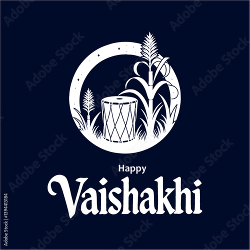 Elegant Vaishakhi Festival Creative with Iconic Vector Design and Festive Text

