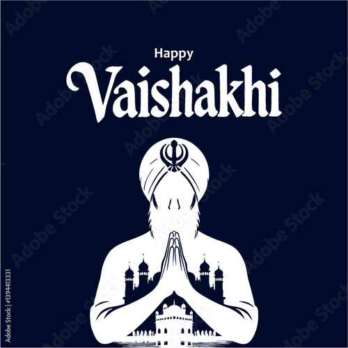 Elegant Vaishakhi Festival Creative with Iconic Vector Design and Festive Text


