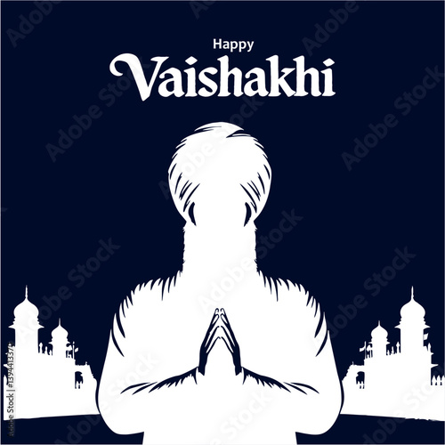 Elegant Vaishakhi Festival Creative with Iconic Vector Design and Festive Text

