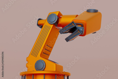 A robot with a claw on its arm is shown in a close up