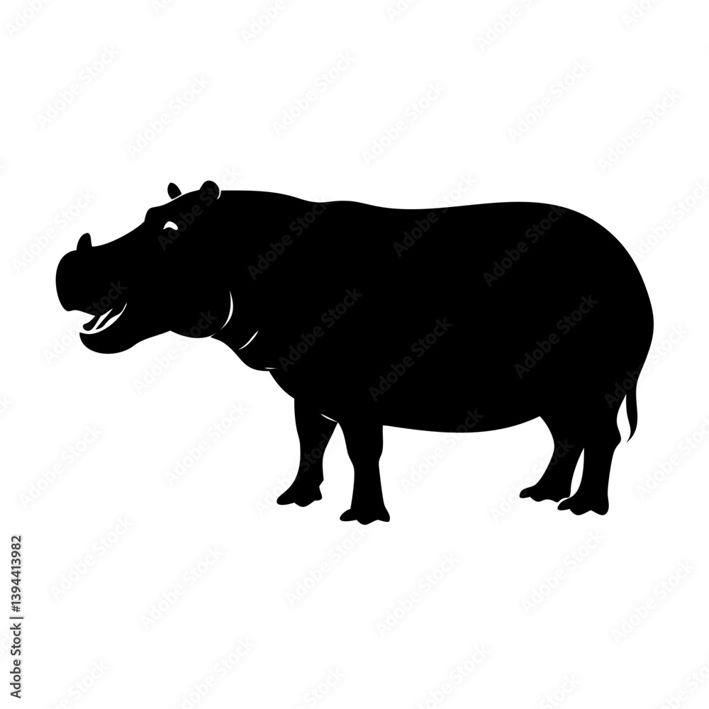 Obraz premium hippo icon, hippo line art - simple line art of hippo, perfect for hippo logos and icons