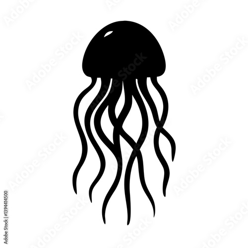 jellyfish icon, jellyfish line art - simple line art of jellyfish, perfect for jellyfish logos and icons