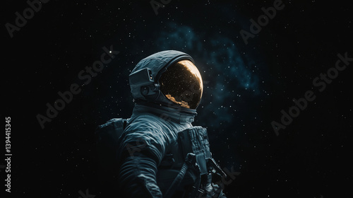 Astronaute flottant dans le vide cosmique